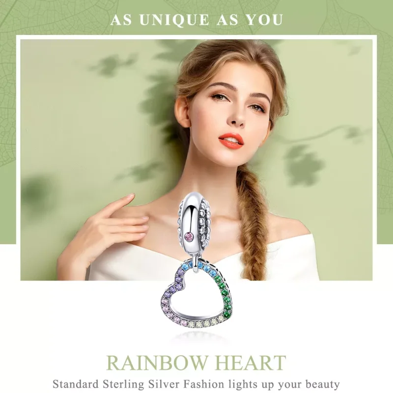 (resim) Pandora tarzı renkli kalp Sallantılı Charm - SCC896 - Görüntüle 6