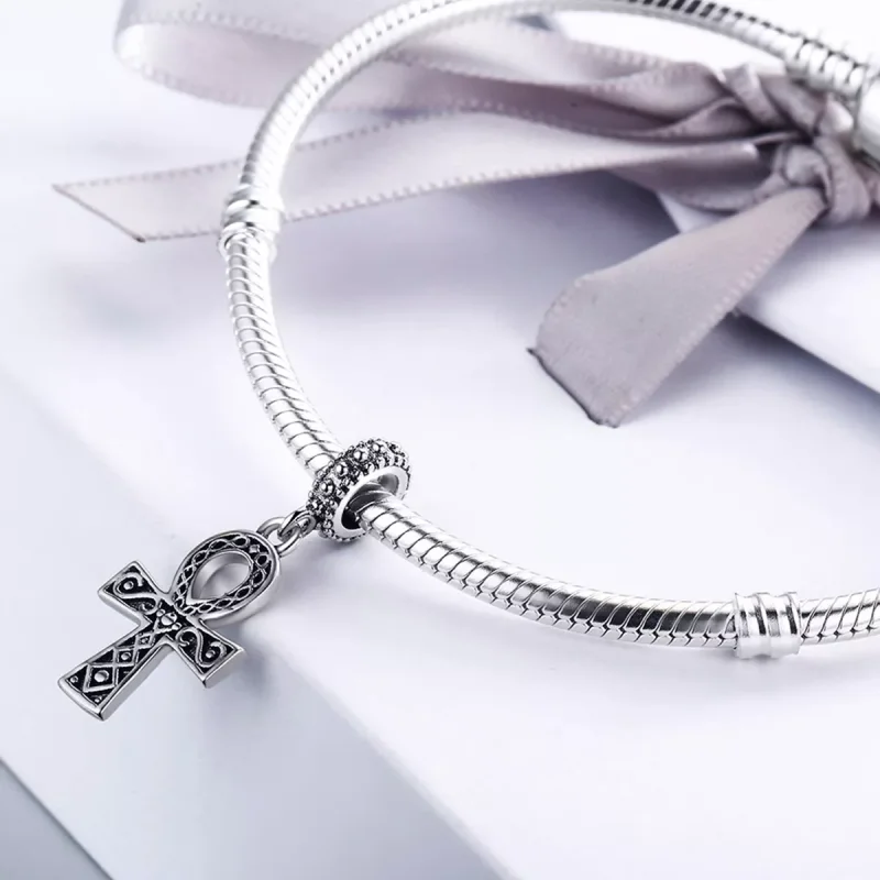 (resim) Pandora tarzı Retro İnancın Gücünün Haçı Sallantılı Charm - SCC185 - Görüntüle 4