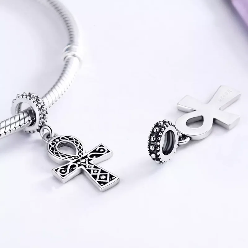 (resim) Pandora tarzı Retro İnancın Gücünün Haçı Sallantılı Charm - SCC185 - Görüntüle 5