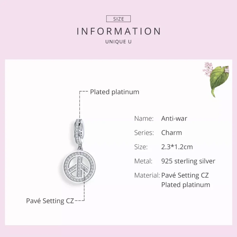 (resim) Pandora tarzı Savaşkarşıtı Sallantılı Charm - SCC1367 - Görüntüle 6