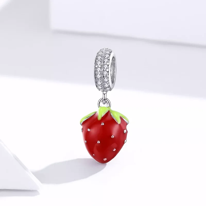 (resim) Pandora tarzı sevimli çilek Sallantılı Charm - SCC1537 - Görüntüle 3