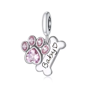 (resim) Pandora tarzı Sevimli Köpek Pençesi Sallantılı Charm - SCC1680