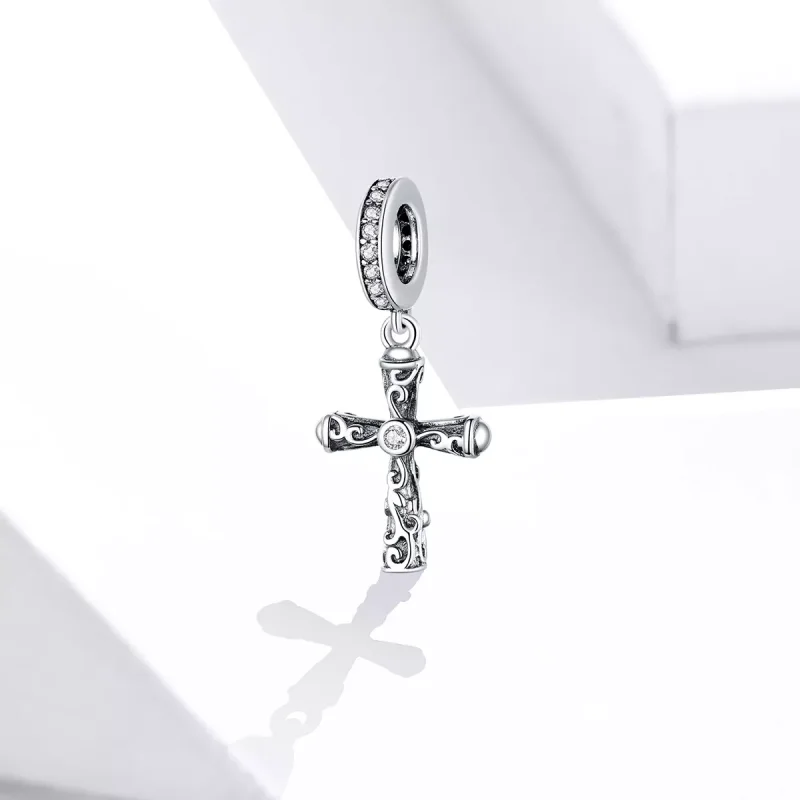 (resim) Pandora tarzı Vintage Haç Sallantılı Charm - BSC313 - Görüntüle 2