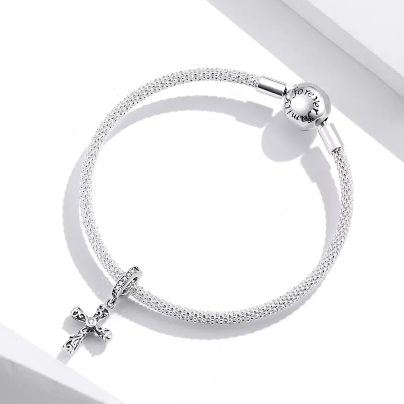 (resim) Pandora tarzı Vintage Haç Sallantılı Charm - BSC313 - Görüntüle 3