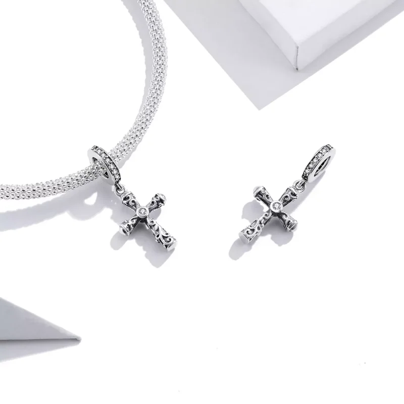 (resim) Pandora tarzı Vintage Haç Sallantılı Charm - BSC313 - Görüntüle 4