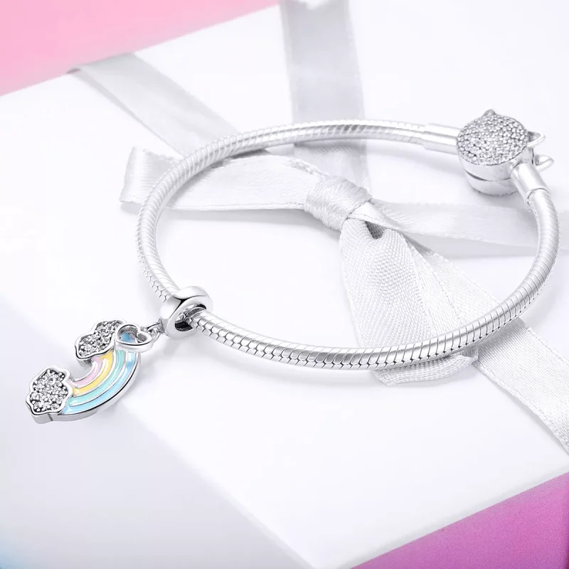 (resim) Pandora tarzı Yağmurdan Sonra Gökkuşağı Sallantılı Charm - SCC905 - Görüntüle 3