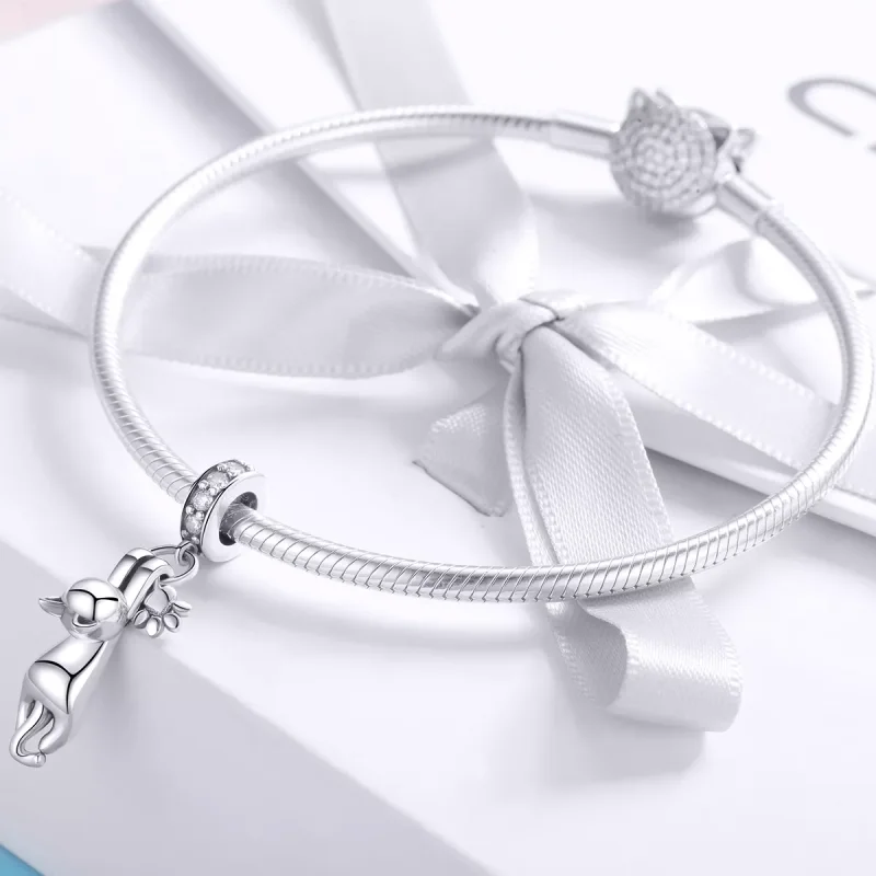 (resim) Pandora tarzı Yapışkan Kedi Sallantılı Charm - SCC930 - Görüntüle 3