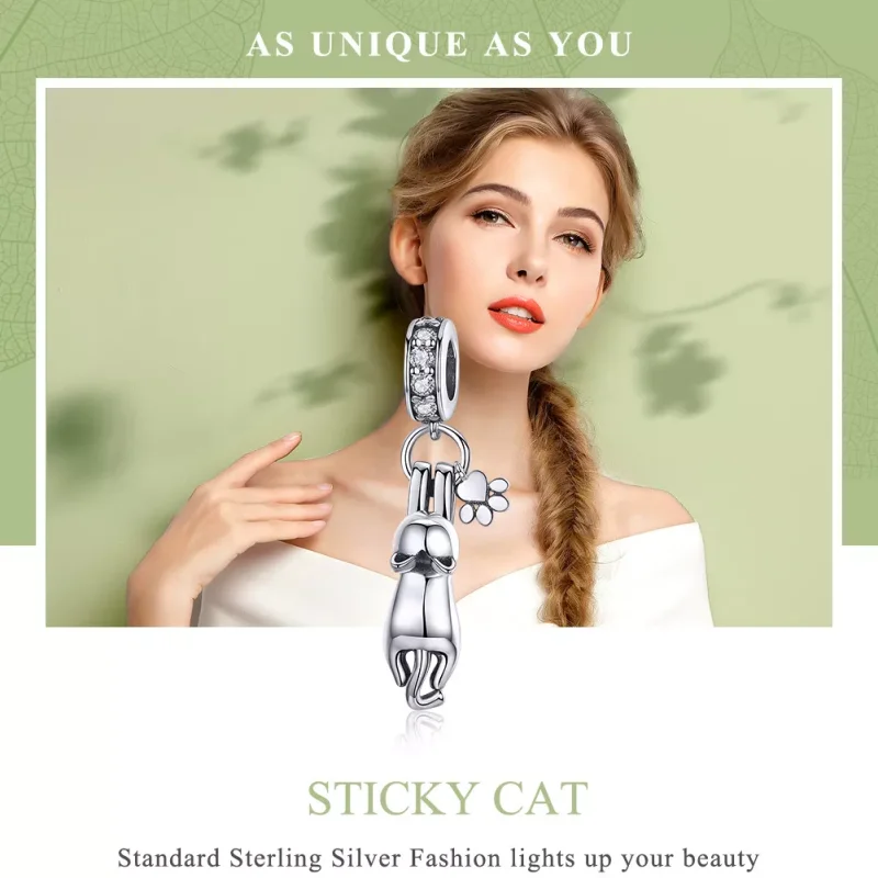 (resim) Pandora tarzı Yapışkan Kedi Sallantılı Charm - SCC930 - Görüntüle 6