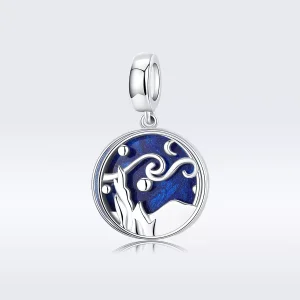 (resim) Pandora tarzı Yıldızlı Gökyüzü Sallantılı Charm - SCC1389