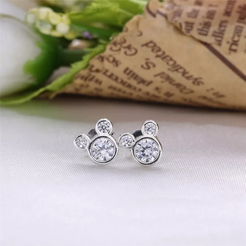 (resim) Disney Mickey silver stud earrings with cubic zirconia - 290577CZ - Görüntüle 2