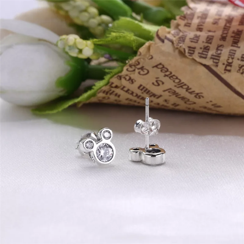 (resim) Disney Mickey silver stud earrings with cubic zirconia - 290577CZ - Görüntüle 3