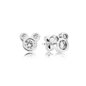 (resim) Disney Mickey silver stud earrings with cubic zirconia - 290577CZ