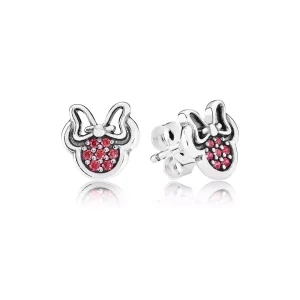 (resim) Disney Minnie silver stud earrings with red cubic zirconia - 290580CZR