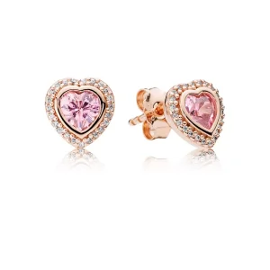 (resim) Pandora Çi̇vi̇ küpeler, Pink Sparkling Love Stud Earrings - 2805