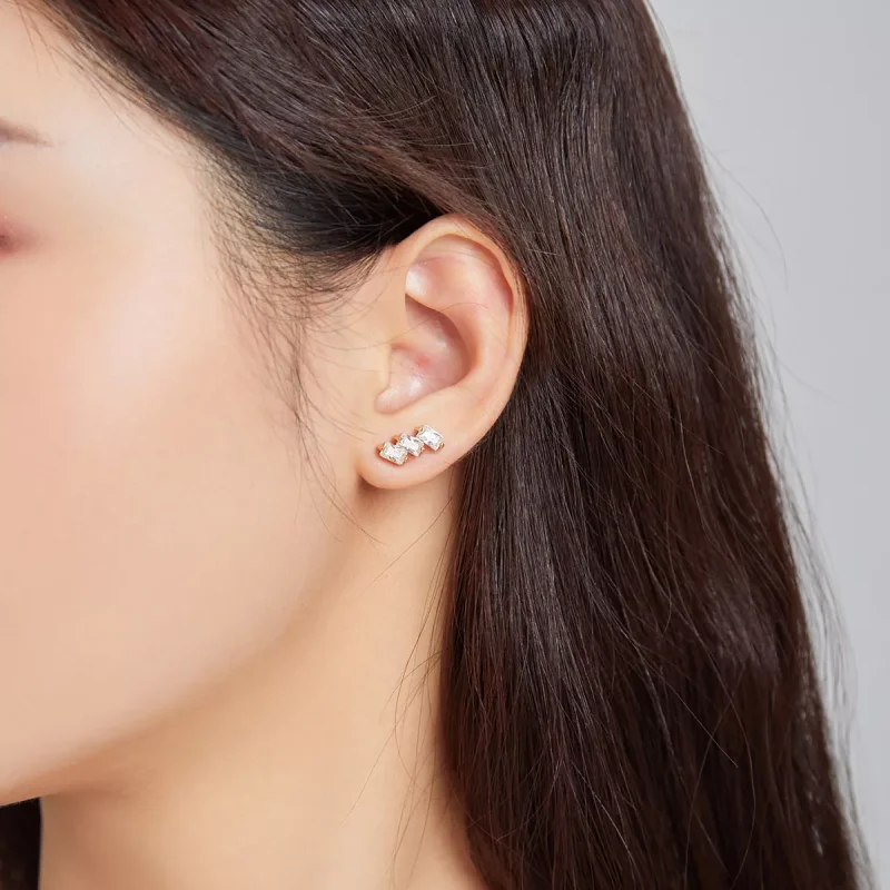 (resim) Pandora tarzı 14k altın kaplama Katı Çi̇vi̇ küpeler - SCE1051-B - Görüntüle 5