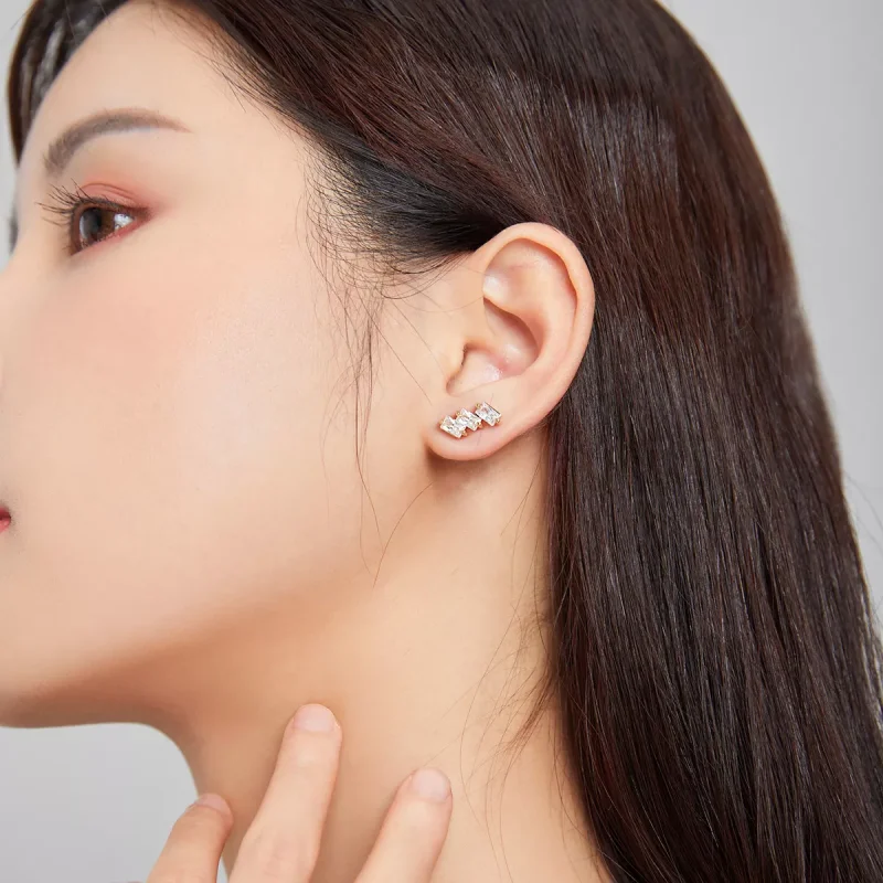 (resim) Pandora tarzı 14k altın kaplama Katı Çi̇vi̇ küpeler - SCE1051-B - Görüntüle 6