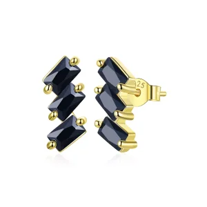 (resim) Pandora tarzı 14k altın kaplama Katı Çi̇vi̇ küpeler - SCE1051-BK