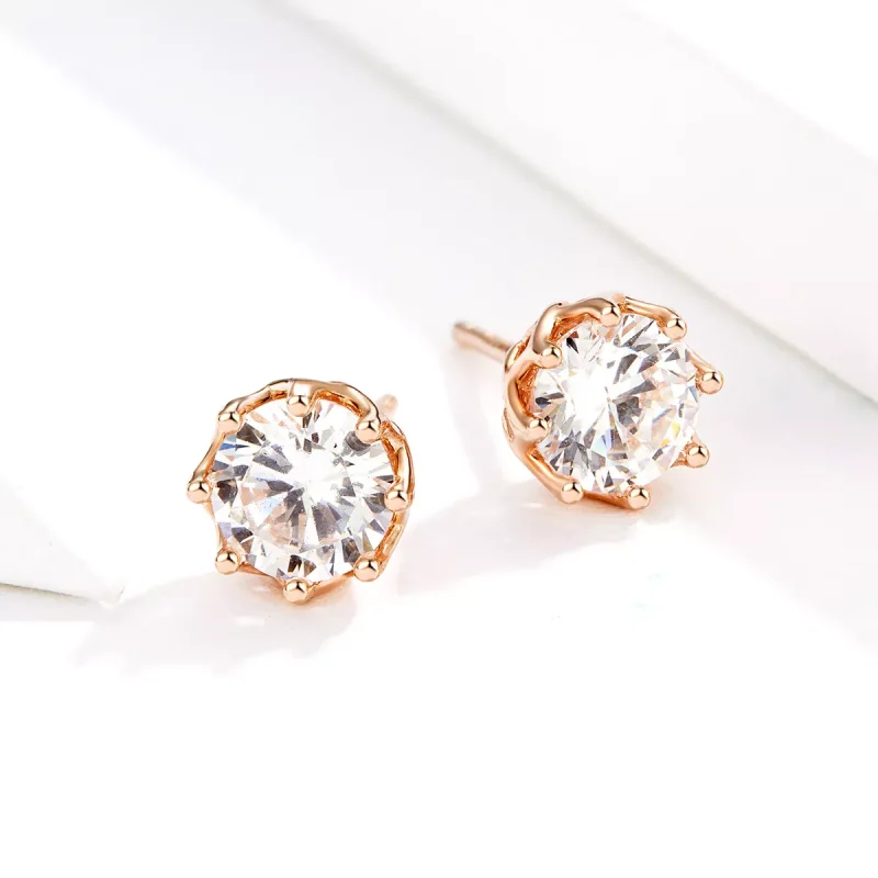(resim) Pandora tarzı 14k rose altın kaplama Işık Çi̇vi̇ küpeler - SCE499-C - Görüntüle 2