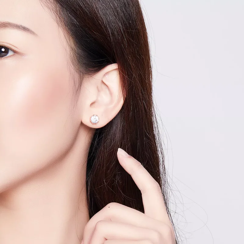 (resim) Pandora tarzı 14k rose altın kaplama Işık Çi̇vi̇ küpeler - SCE499-C - Görüntüle 3