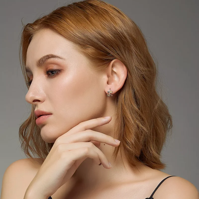 (resim) Pandora tarzı İki Renkli Sakura Çi̇vi̇ küpeler - SCE778 - Görüntüle 7
