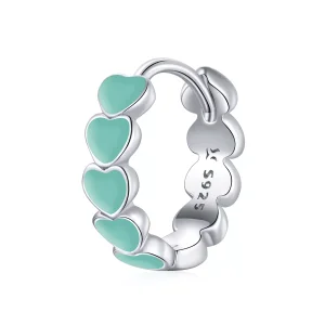 (resim) Pandora tarzı kalpler Halka Küpe - SCE1052-TQ