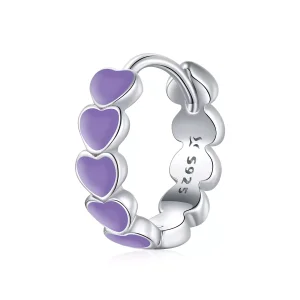 (resim) Pandora tarzı kalpler Halka Küpe - SCE1052-VT