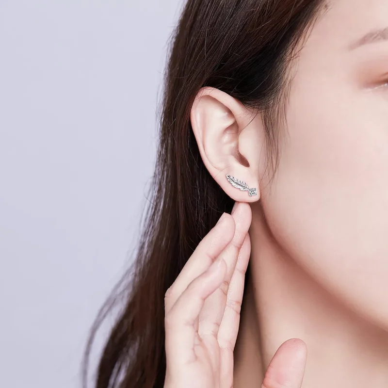 (resim) Pandora tarzı Kuş tüyü Çi̇vi̇ küpeler - SCE610 - Görüntüle 5