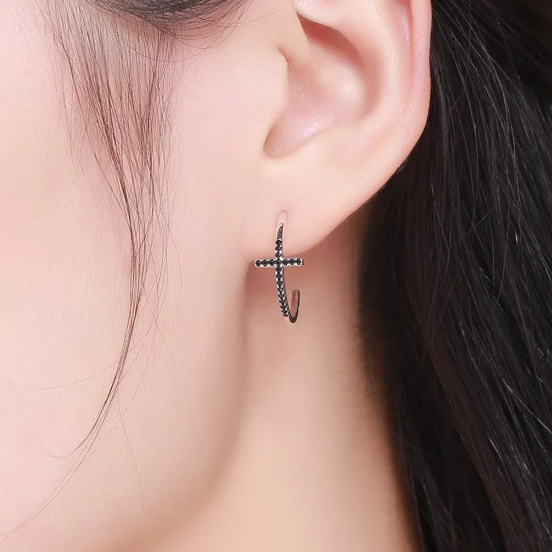 (resim) Pandora tarzı Modern Haç Sallantılı Küpe - SCE262 - Görüntüle 6