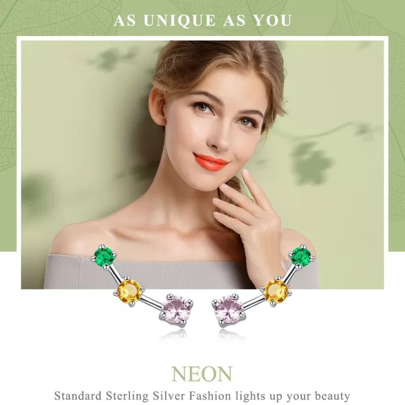 (resim) Pandora tarzı Neon Çi̇vi̇ küpeler - SCE495 - Görüntüle 2