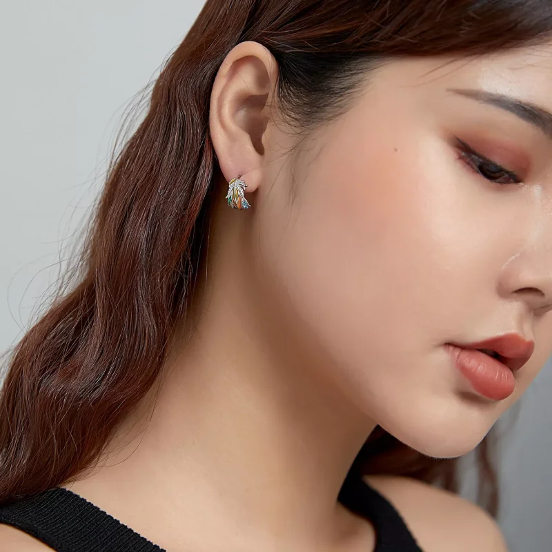 (resim) Pandora tarzı renkli tüyler Çi̇vi̇ küpeler - SCE1128 - Görüntüle 7