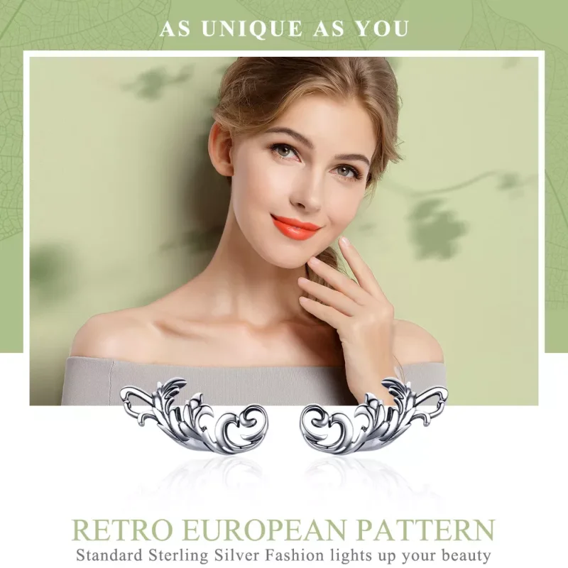 (resim) Pandora tarzı Retro Avrupa Çiçeği Çi̇vi̇ küpeler - SCE580 - Görüntüle 2