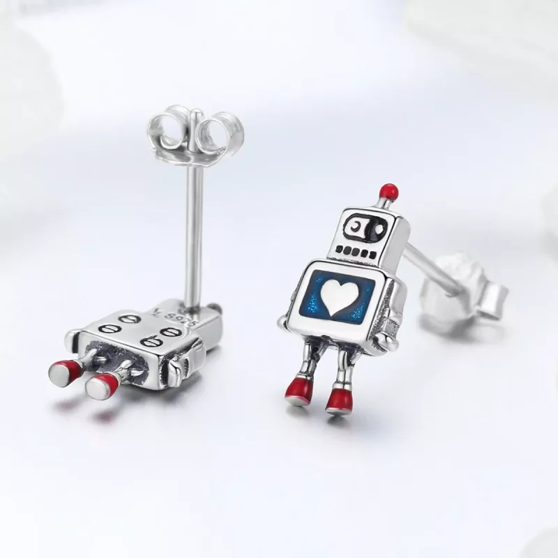 (resim) Pandora tarzı Robot Çi̇vi̇ küpeler - SCE477 - Görüntüle 3