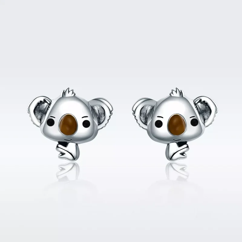 (resim) Pandora tarzı sevimli koala Çi̇vi̇ küpeler - SCE381 - Görüntüle 3