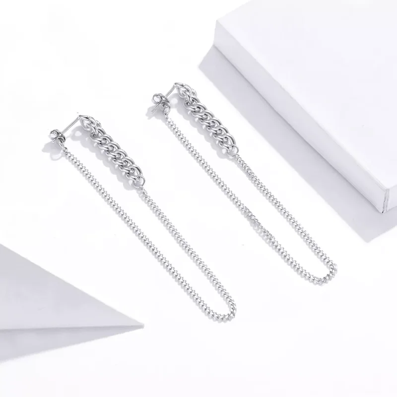 (resim) Pandora tarzı Vintage Zincir Sallantılı Küpe - SCE1011 - Görüntüle 3