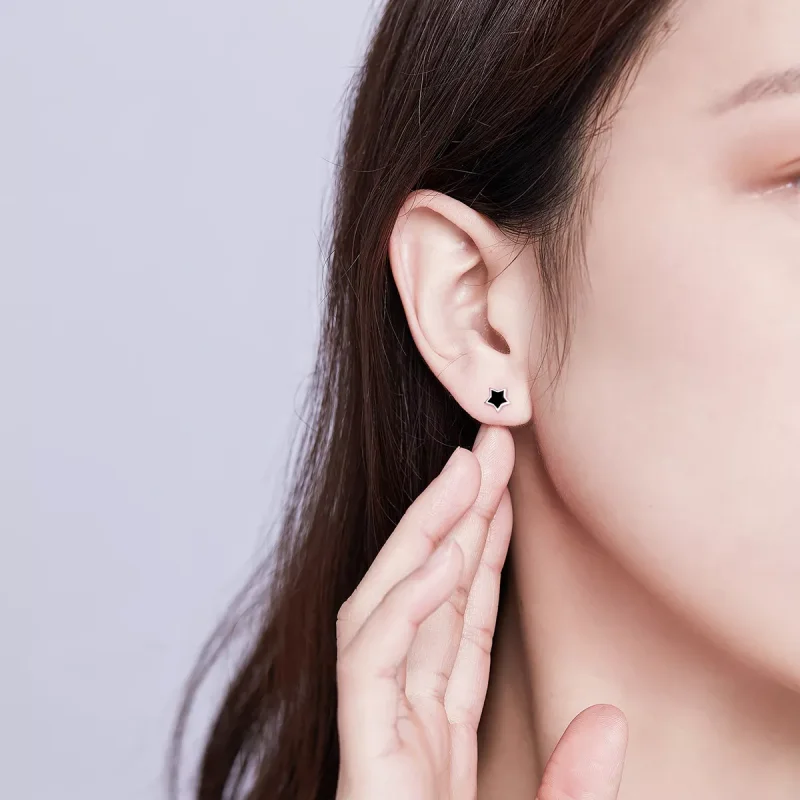 (resim) Pandora tarzı Yıldız Çi̇vi̇ küpeler - BSE275 - Görüntüle 5