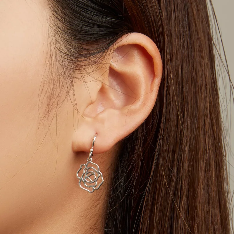 (resim) Pandora Stili Gül Desenli Asılı Küpe - SCE1505 - Görüntüle 4