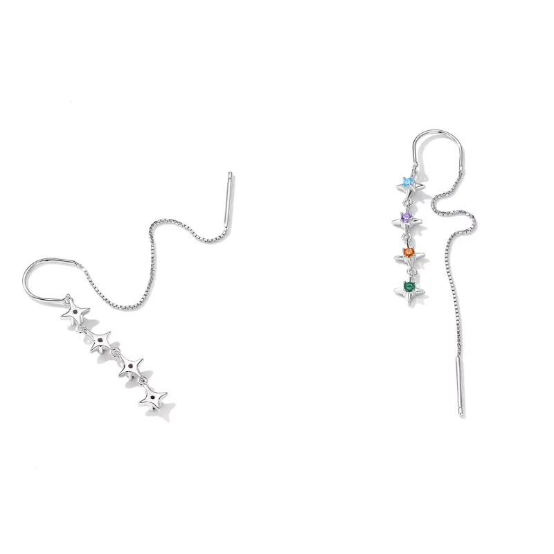(resim) Pandora Stili Yıldızlı Zirkonyum Asılı Küpe - SCE1420 - Görüntüle 4