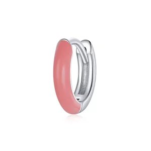 (resim) Pandora Stil Küçük Pembe Halka Küpe - BSE488-PK