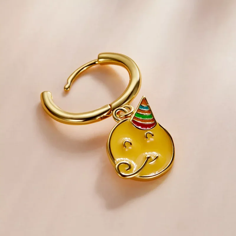 (resim) Pandora Stili Emoji - Kutlama Küpe - SCE1204-A - Görüntüle 3