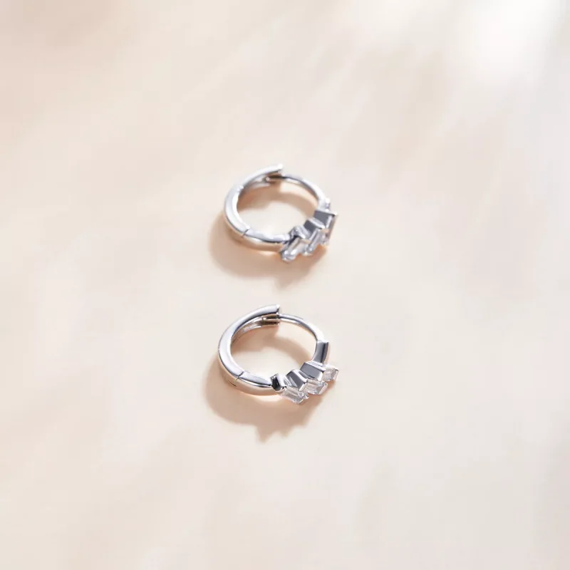 (resim) Pandora Stili Geometrik Hoop Küpe - SCE1037 - Görüntüle 4