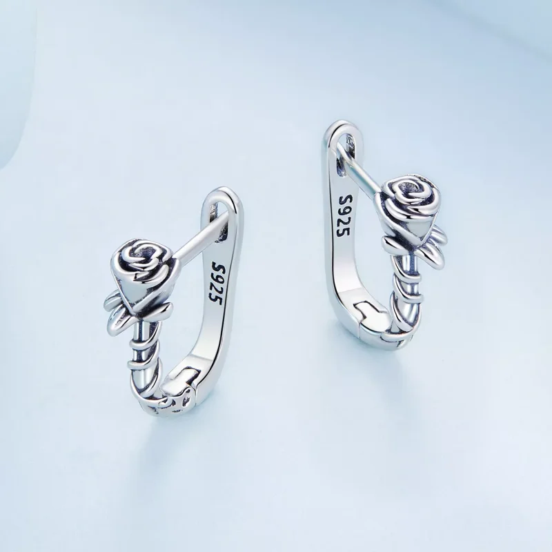 (resim) Pandora Stili Gül Küpe Halkası - BSE716 - Görüntüle 4