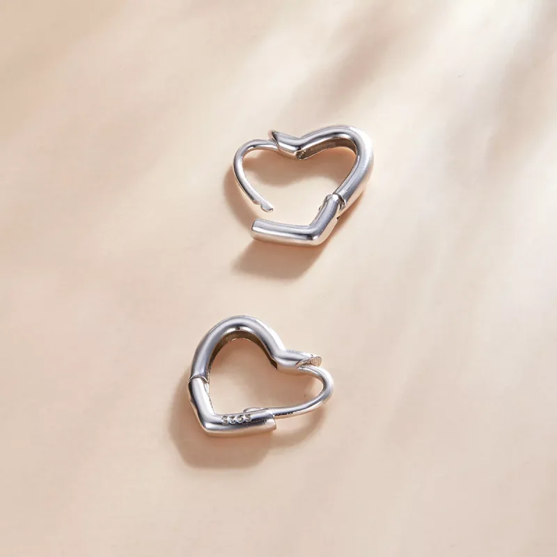 (resim) Pandora Stili Metal Kalp Küpe Halkaları - SCE1174-A - Görüntüle 3