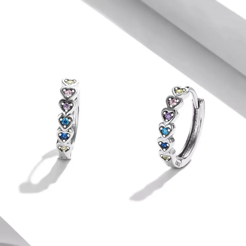 (resim) Pandora Stilinde Yıldızlı Kalp Küpe - SCE1275 - Görüntüle 2