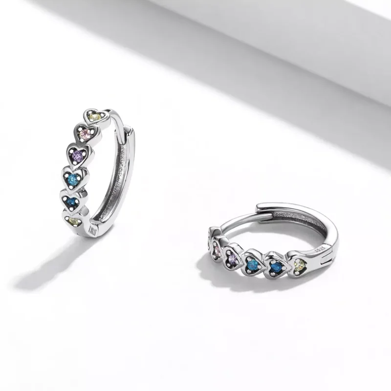 (resim) Pandora Stilinde Yıldızlı Kalp Küpe - SCE1275 - Görüntüle 3