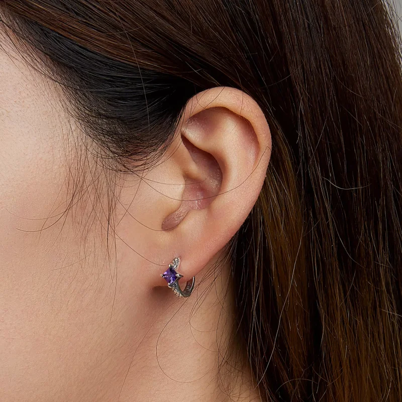 (resim) Pandora tarzı Zirkon Yılan Desenli Halka Küpe - SCE1417 - Görüntüle 5
