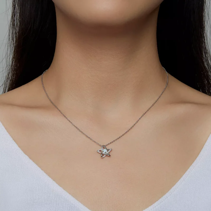 (resim) Pandora Stil Opal Yıldız Kolye - SCN473 - Görüntüle 7