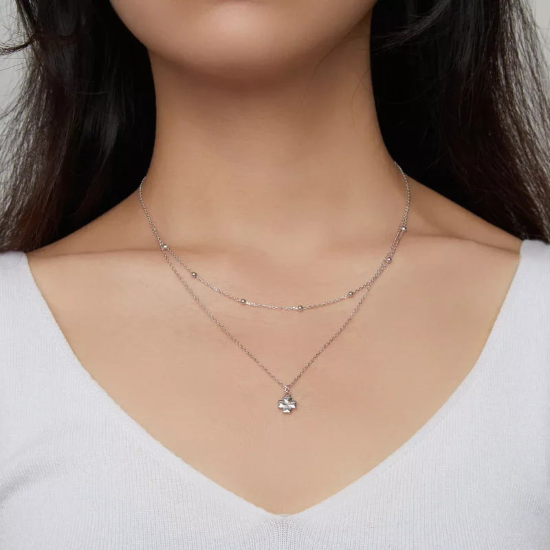 (resim) Pandora Stili Çift Yonca Kolye - SCN481 - Görüntüle 6
