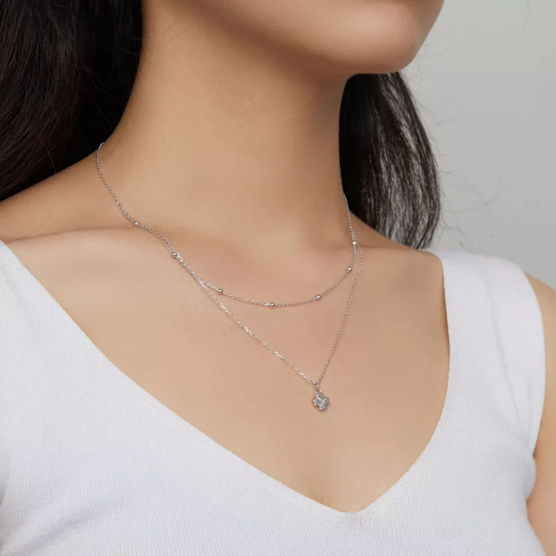 (resim) Pandora Stili Çift Yonca Kolye - SCN481 - Görüntüle 8