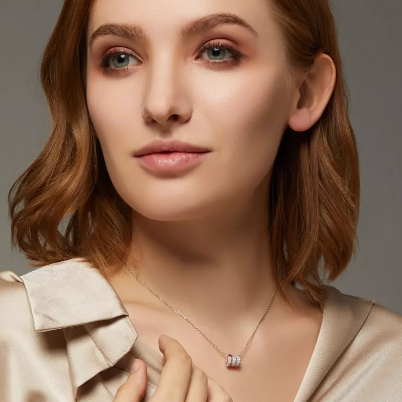 (resim) Pandora Stilinde Romantik Yılan Kalp Kolye - BSN150 - Görüntüle 2
