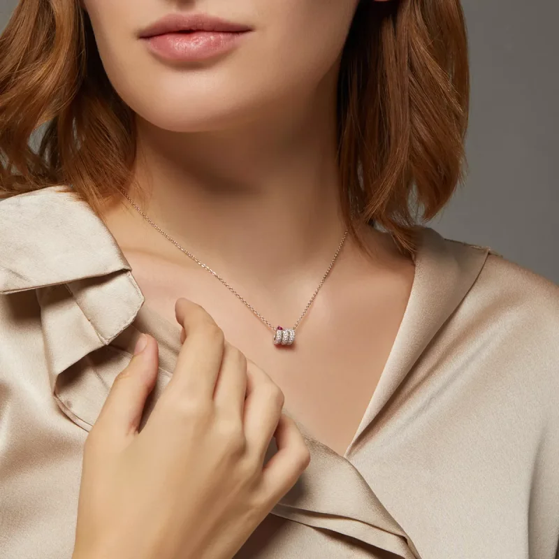 (resim) Pandora Stilinde Romantik Yılan Kalp Kolye - BSN150 - Görüntüle 7